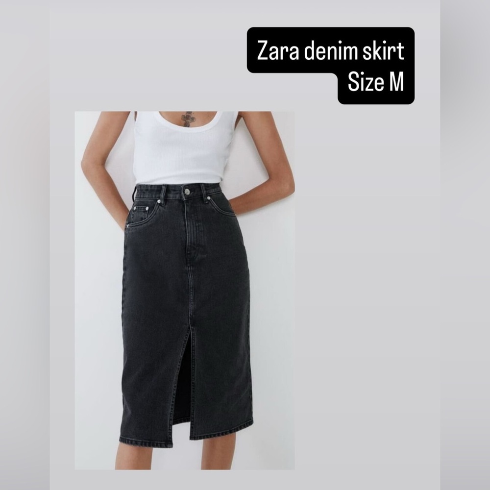 Classic Black Denim Skirt